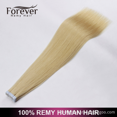 Forever hair factory , Wholesale cheap price 100 european Remy Human Double Drawn Straight Russian Hair Tape Hair Extensions